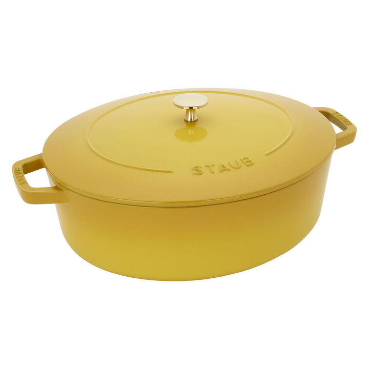 Staub Cast Iron 6.25-qt Shallow Oval Dutch Oven - Citron Staub Cast Iron 6.25-qt Shallow Oval Dutch Oven - Citron
