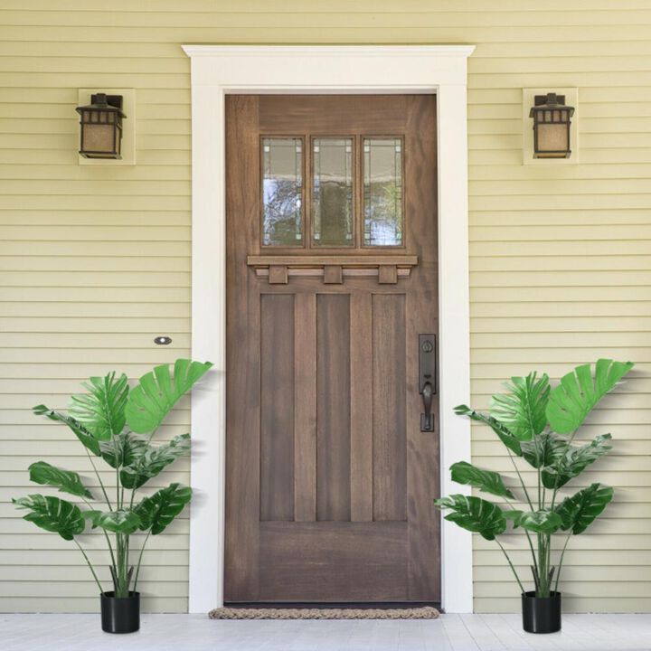 Hivvago 2 Pack Artificial Monstera Deliciosa Tree with 10 Leaves of Different Sizes