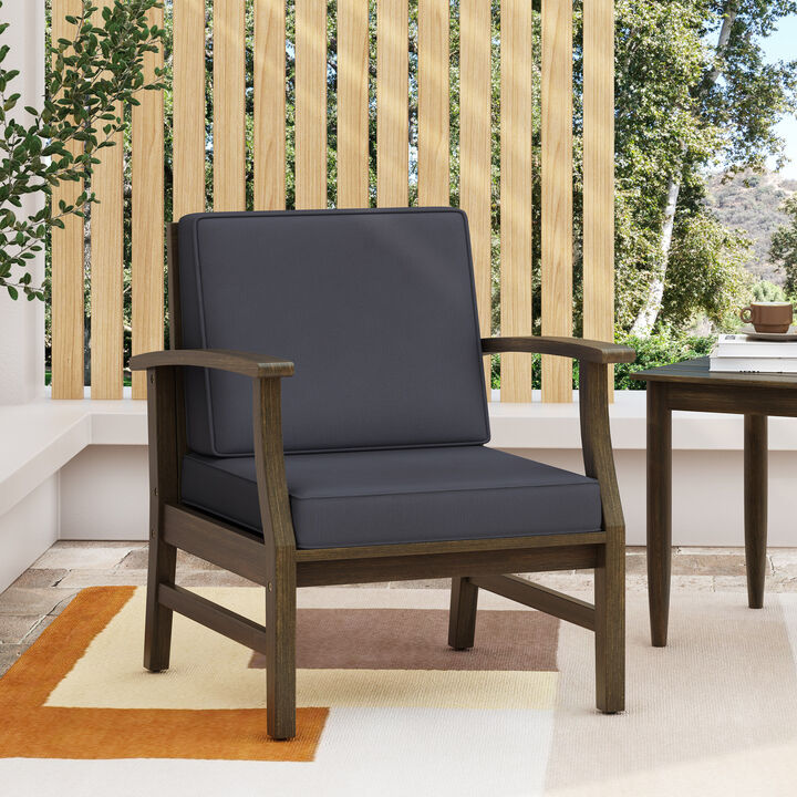 Christopher Knight Home® Wood Frame Club Chair Armchair for Outdoor Indoor