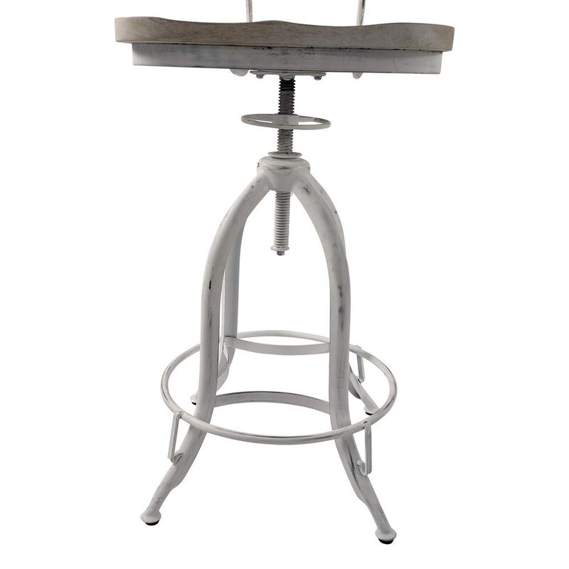 Carolina Living Mason Adjustable Barstool - Whitewash