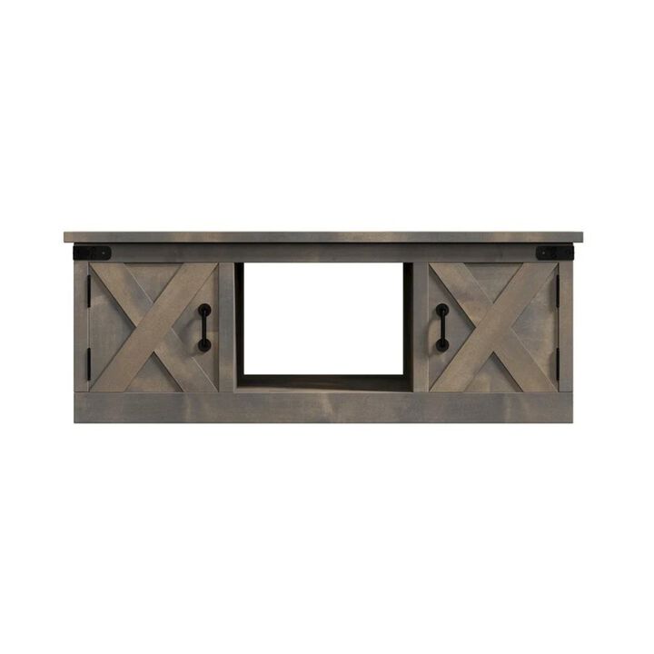 Bridgevine Home 48 in. No Assembly Required Barnwood Finish Solid Wood Coffee Table