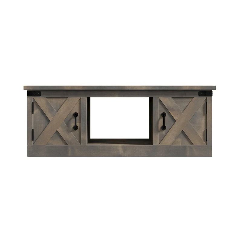 Bridgevine Home 48 in. No Assembly Required Barnwood Finish Solid Wood Coffee Table