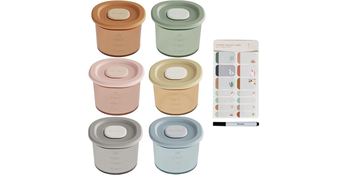 Silicone Baby Food Containers | 4 oz Baby Food Storage Jars with Airtight Lids | Reusable Baby Food Jars, Freezer,Microwave and Dishwasher Safe, Perfect for Infant & Toddler
