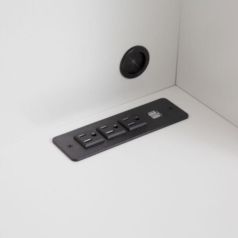 Home Office Desk, Storage Workbench with Charging Station