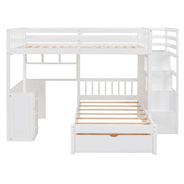 Merax Bunk Bed with Storage Staircase