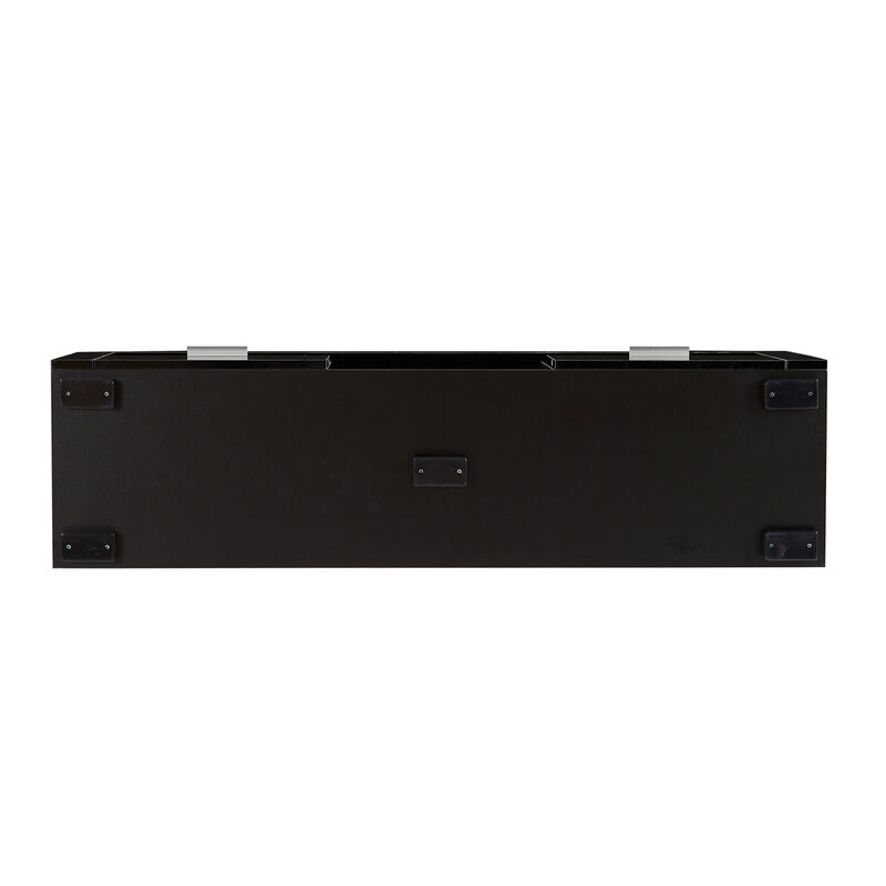 Black Modern TV Stand with LED Lights, high glossy front TV Cabinet, can be assembled in Lounge Room