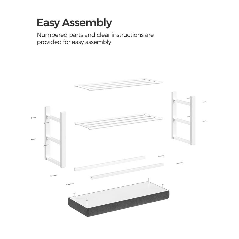 3-Tier Shoe Bench with Foam Padded Seat - Entryway Storage Organizer