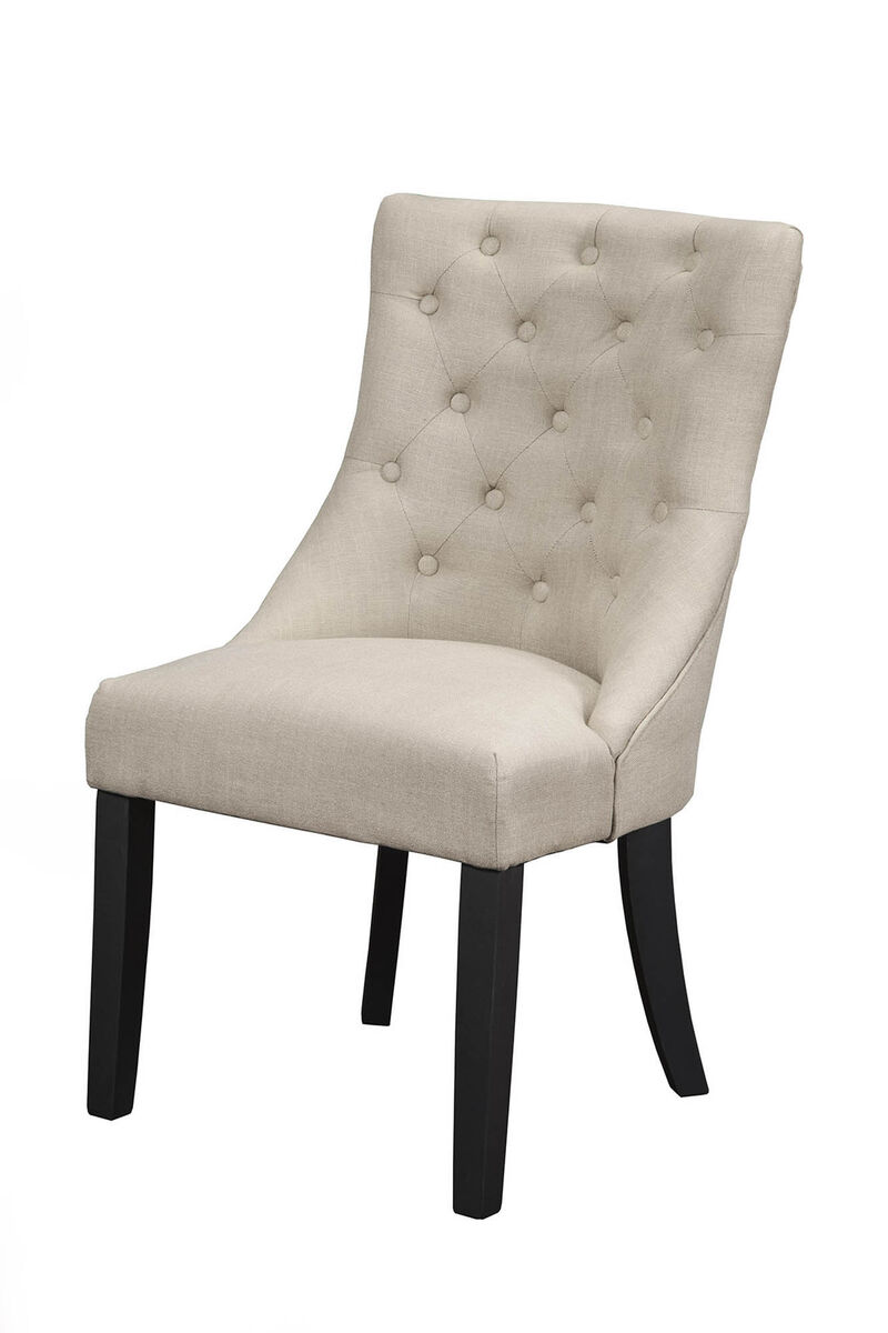 Prairie Set of 2 Upholstered Side Chairs, Cream Linen