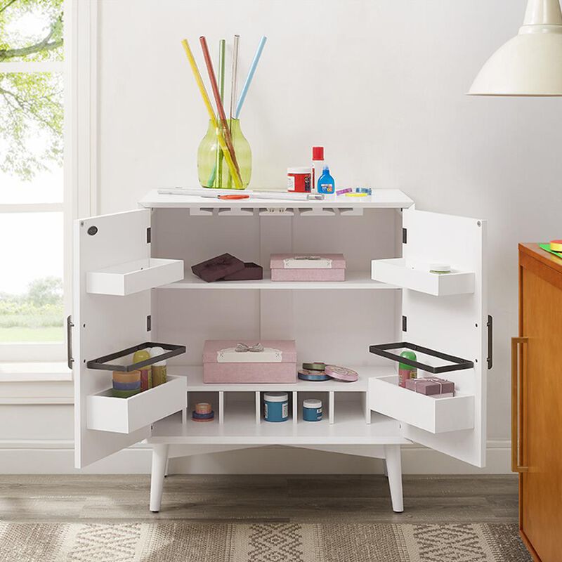 Crosley Furniture Landon Bar Cabinet White