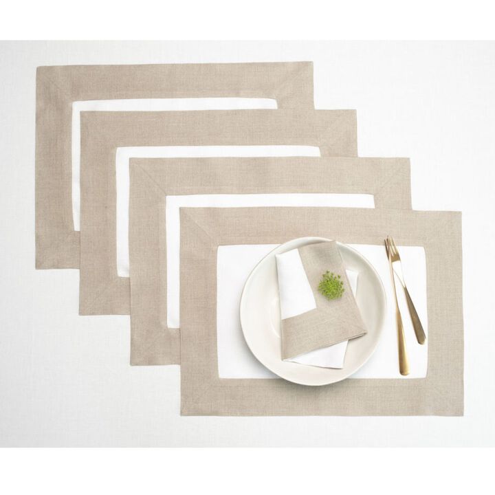 Solino Home 100% Pure Linen 14 x 19 Inch Placemats Set of 4 | Contempo