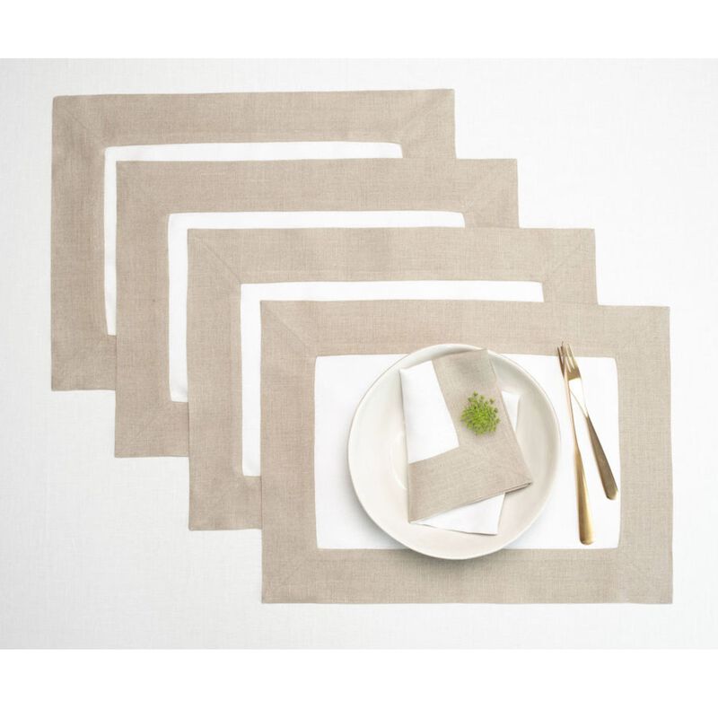 Solino Home 100% Pure Linen 14 x 19 Inch Placemats Set of 4 | Contempo