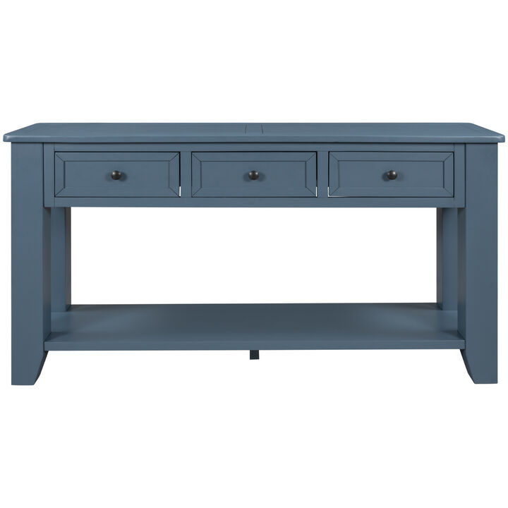 55" Modern Console Table Sofa Table For Living Room With 3 Drawers And 1 Shelf