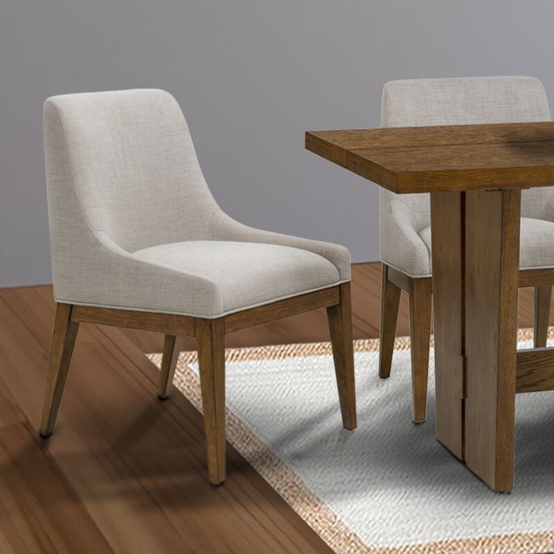Gracie Mills Mozelle 2-Piece Rounded Armless Upholstered Dining Chair Set