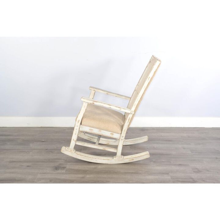 Sunny Designs White Sand Rocker, Cushion Seat & Back