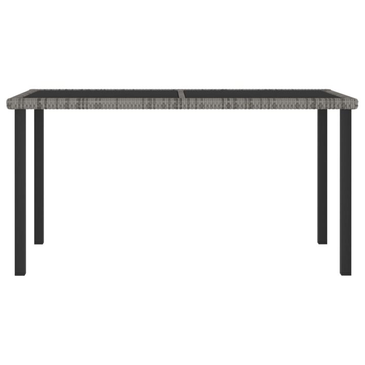 vidaXL Garden Dining Table Gray 55.1"x27.6"x28.7" Poly Rattan