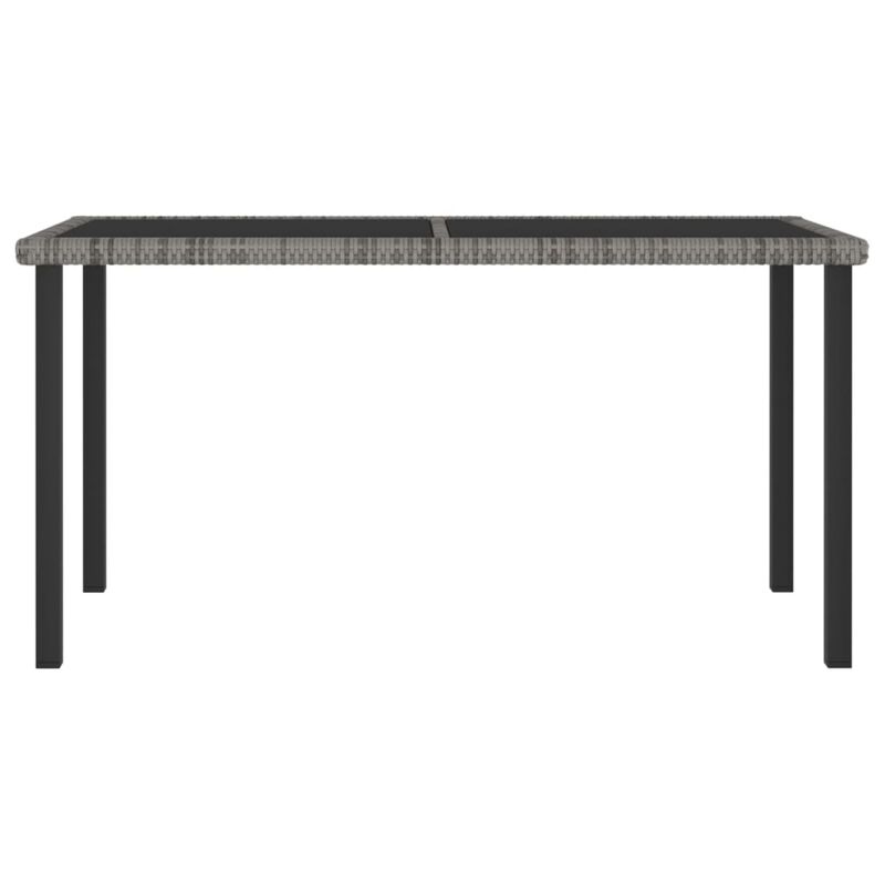 vidaXL Garden Dining Table Gray 55.1"x27.6"x28.7" Poly Rattan