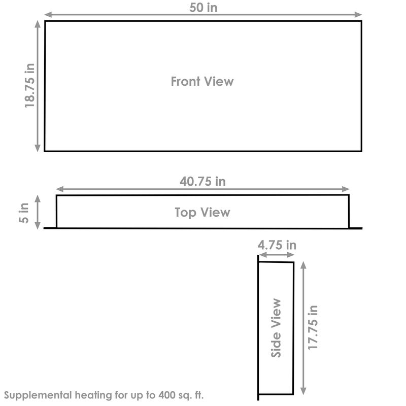 Sunnydaze 50" Sophisticated Hearth Indoor Electric Fireplace