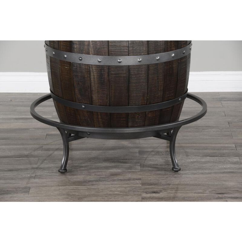 Sunny Designs Round Pub Table with Wine Barrel Base
