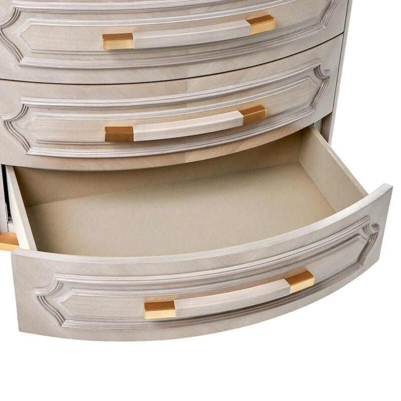 Michael Amini St. Charles 3-Drawer Nightstand - Dove Gray