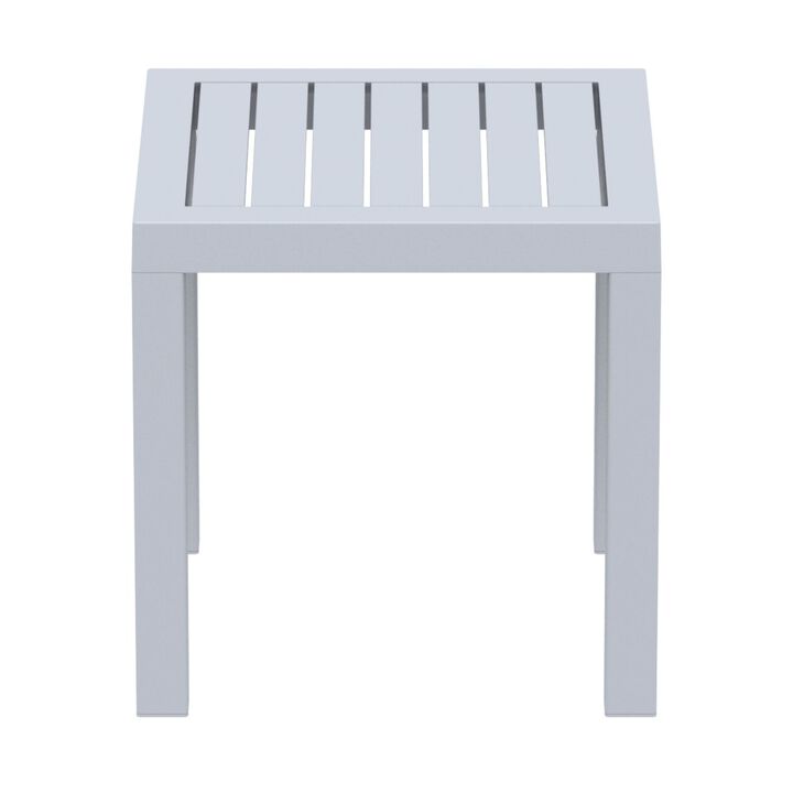 18" Black Patio Square Side Table with Drain Hole