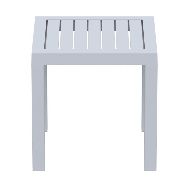 18" Black Patio Square Side Table with Drain Hole