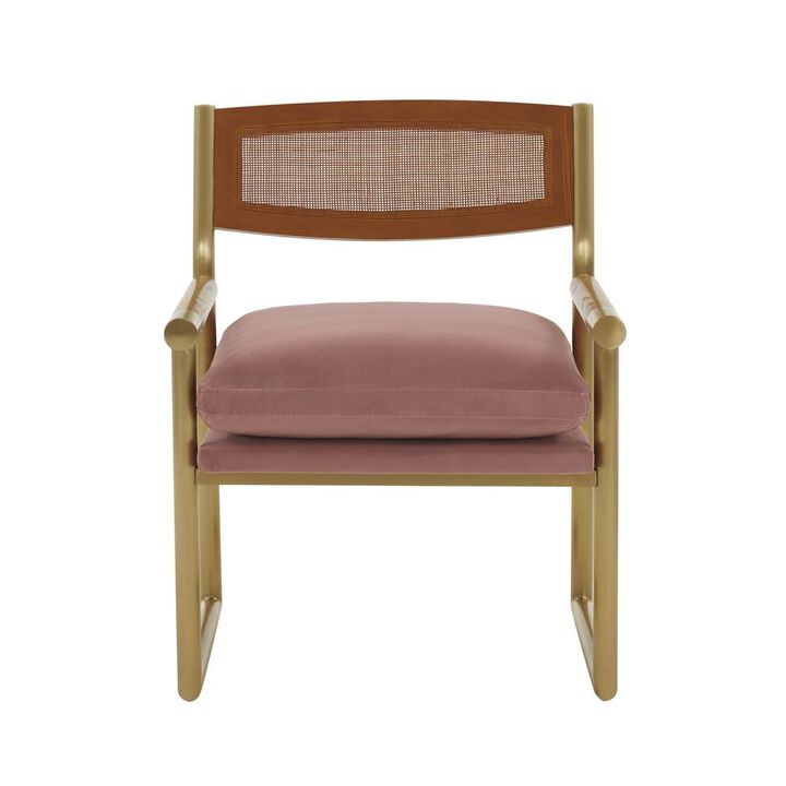 Belen Kox Mauve Rattan Velvet Chair, Belen Kox