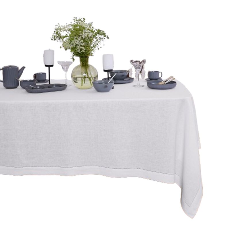 Solino Home 100% Pure Linen Tablecloth | Sonoma Hemstitch