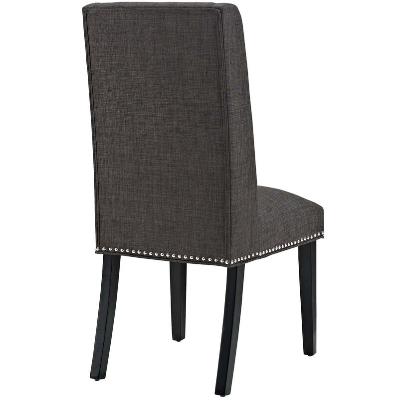 Modway MO- Baron Modern Tall Back Wood Upholstered Fabric, Dining Chair, Brown