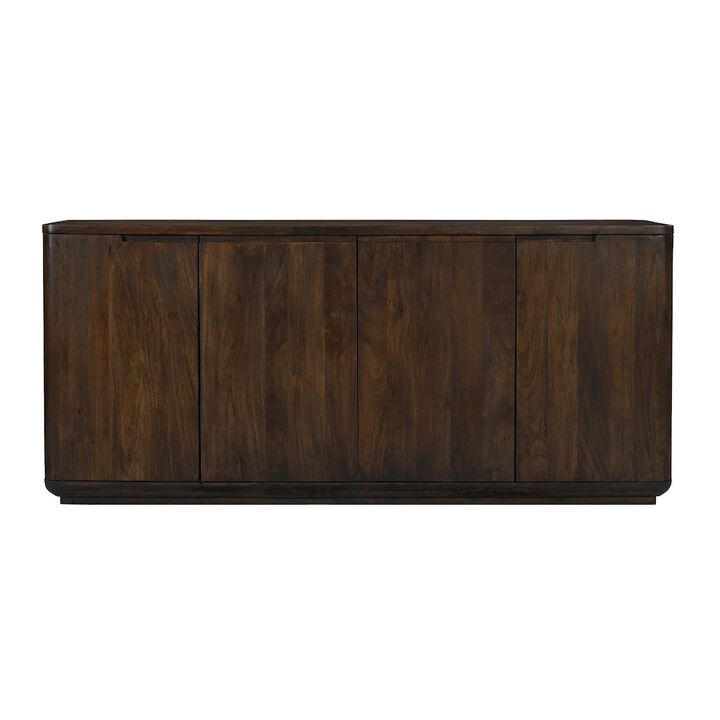 Alex Hamilton Bernard 4-Door Sideboard in Barista Brown on Solid Acacia Wood