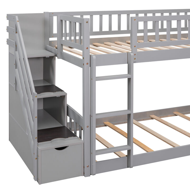 Merax Bunk Bed with 2 Drawers and Slide