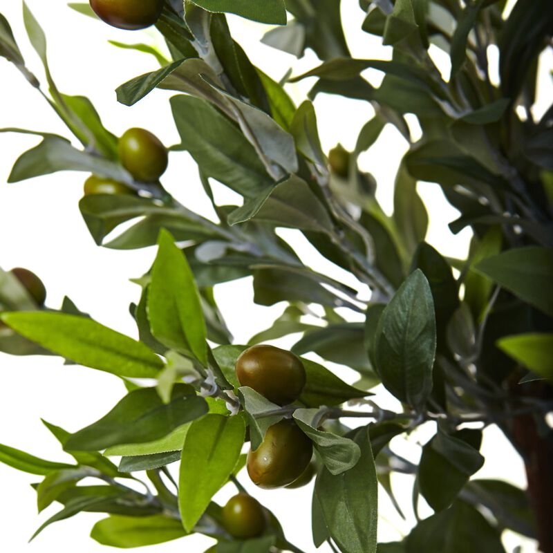 Hivvago 4.5 Feet Olive Topiary Tree with Farmhouse Planter