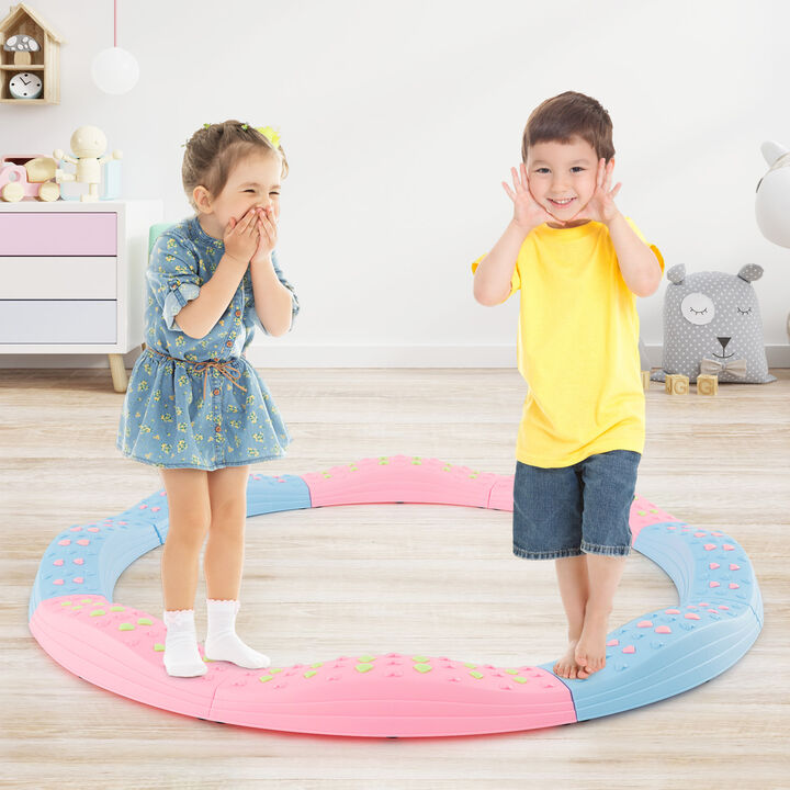 Colorful Kids Wavy Balance Beam with Textured Surface and Non-slip Foot Pads