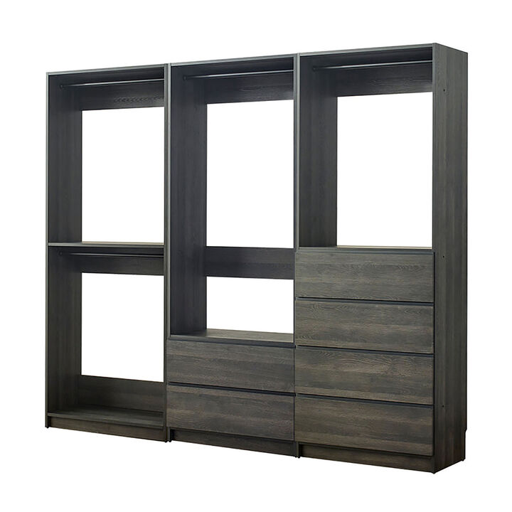 Prosper Gray Freestanding Walk in Wood Closet System