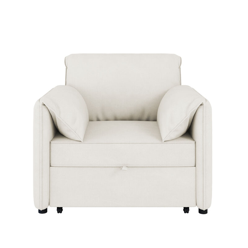 Merax Linen Armchair Convertible Pull Out Sofa Chair