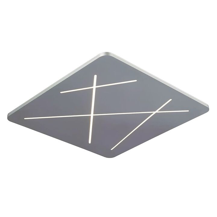 VONN Lighting Integrated LED Ceiling Light Square Flush Mount in Silver