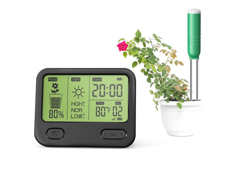 BIGTRIDE Wireless Soil Tester with LCD Display - 4-in-1 Sensor for Moisture