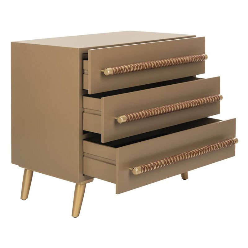 Safavieh Raquel 3 Drawer Chest, Light Brown