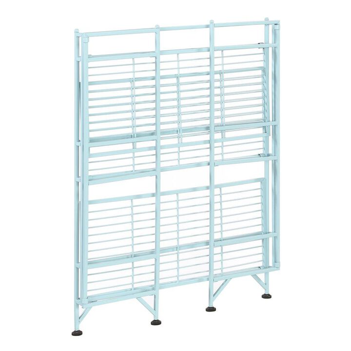 Convenience Concepts Xtra Storage 3 Tier Wide Folding Metal Shelf Sea Foam