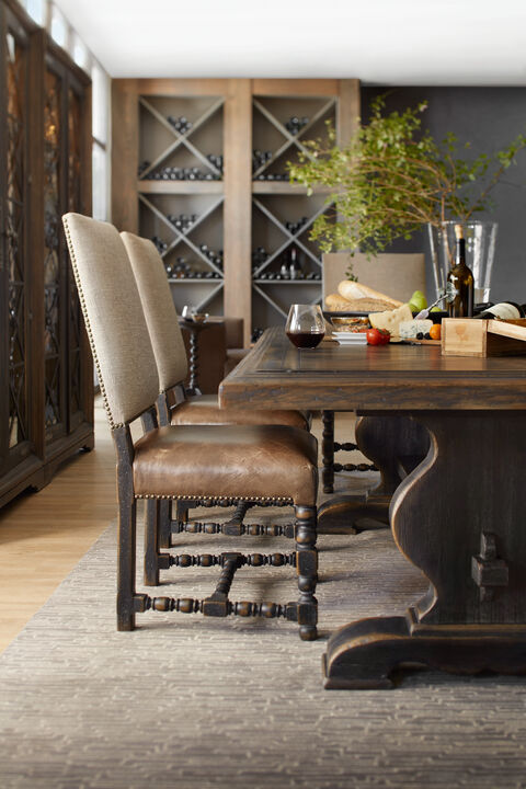 Comfort Upholstered Side Chair in Brown
