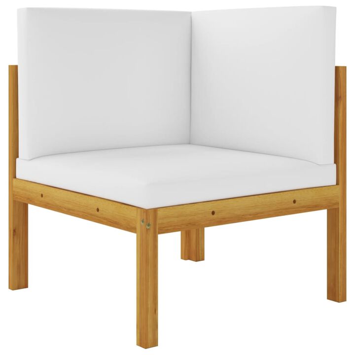 vidaXL 2-Seater Outdoor Patio Bench in Solid Acacia Wood and Modern Rope Design - Modular Bench with Thick and Removable Comfortable Cushions - Durable Garden and Terrace Furniture