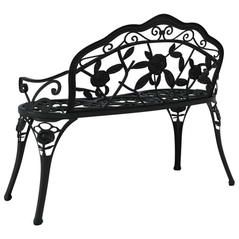 vidaXL Patio Bench 39.4" Cast Aluminum Black