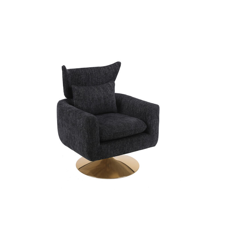 Classic Mid-Century 360-Degree Swivel Accent Chair, Linen