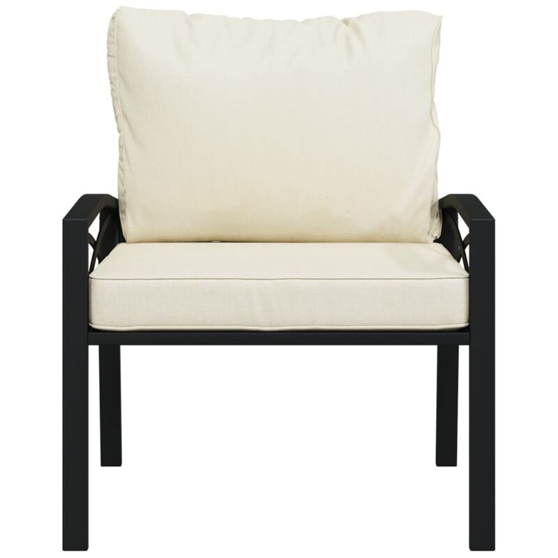 vidaXL Patio Chair with Sand Cushions 26.8"x29.9"x31.1" Steel