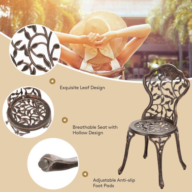 Hivvago 3 Pieces Cast Aluminum Bistro Set