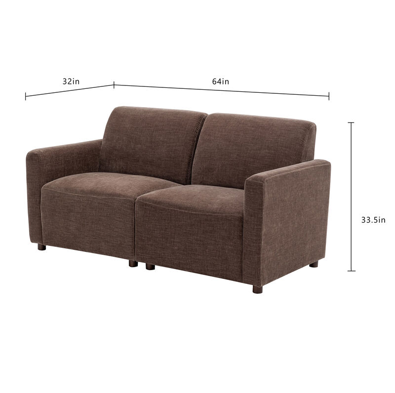 Duvall 2 Piece Modular Sofa -  Brown