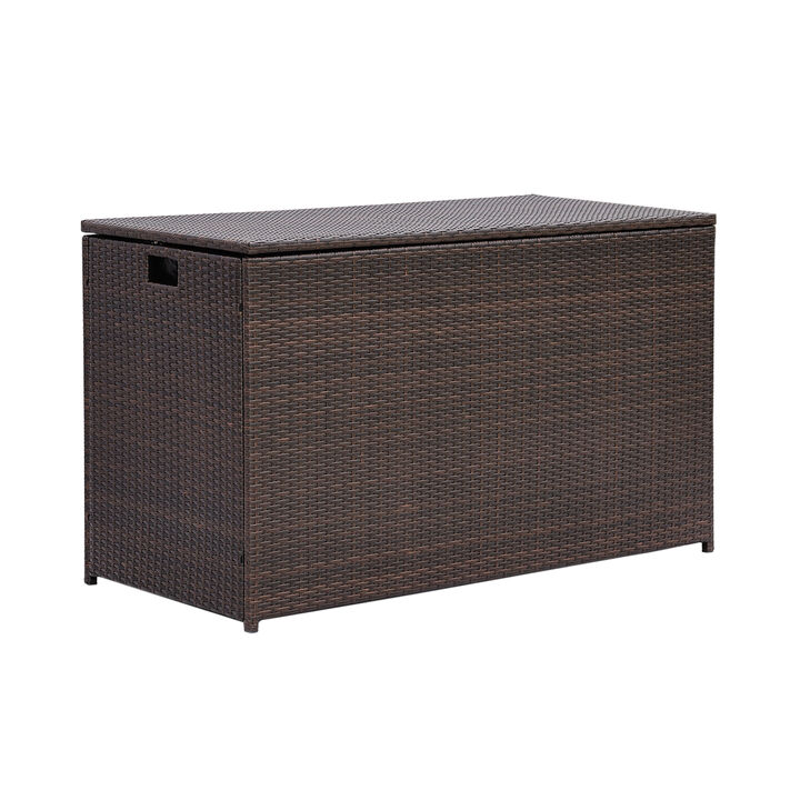 Teamson Home Wicker 154 Gallon Patio Storage Chest, Brown