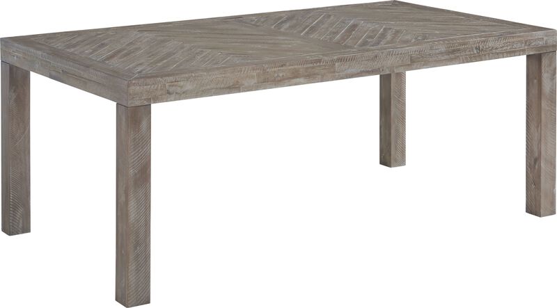 Herringbone Solid Wood Rectangular Dining Table
