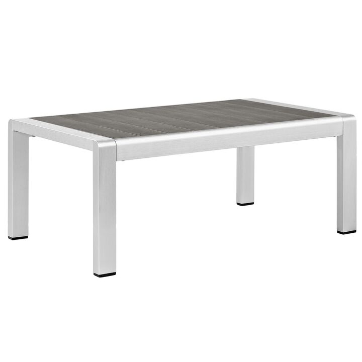 Shore Outdoor Patio Collection: Durable Aluminum Sectional Sofa Set for Outdoor Relaxation - Silver Gray