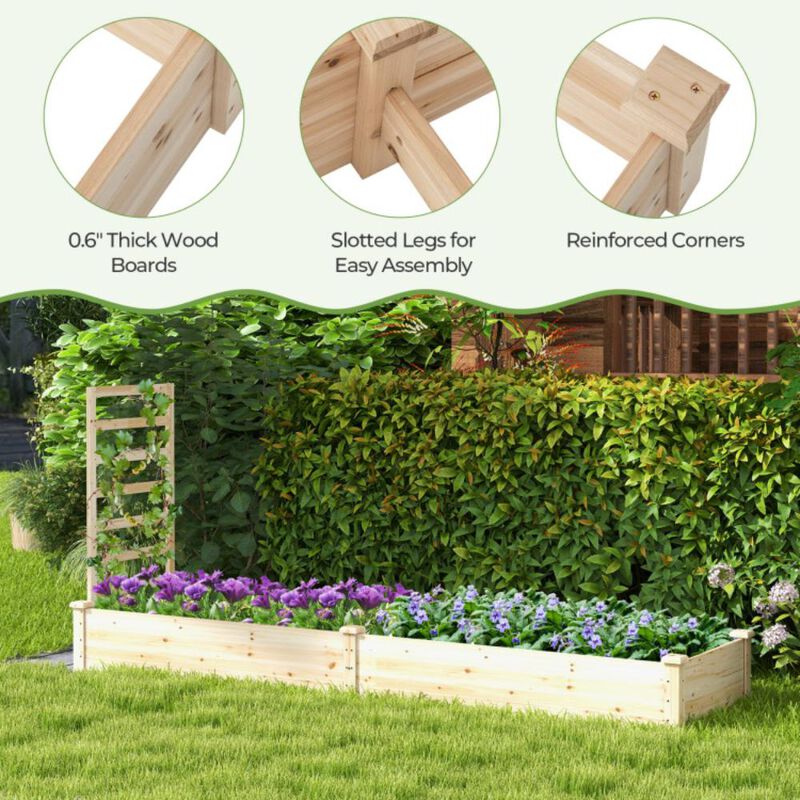 Hivvago Raised Garden Bed with Planter Box and Trellis