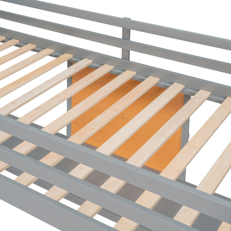 Merax Modern  Wooden Loft Bed with Desk